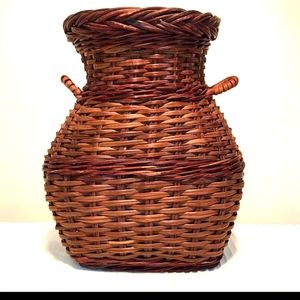 Vintage Woven Rattan/wicker Boho Vase